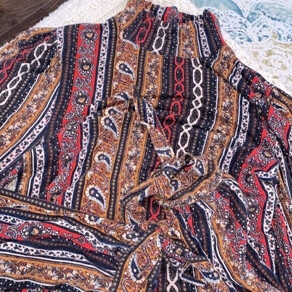 Free People paisley boho mock turtleneck top size small - Picture 8 of 8